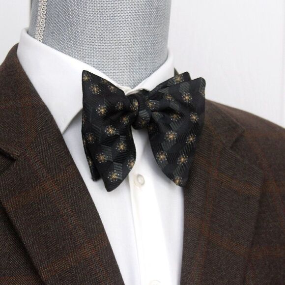 NWT Mens Self tied Bow Tie Maroon Silk Bowtie Big Butterfly bowtie S547 Gift box - Picture 2 of 15